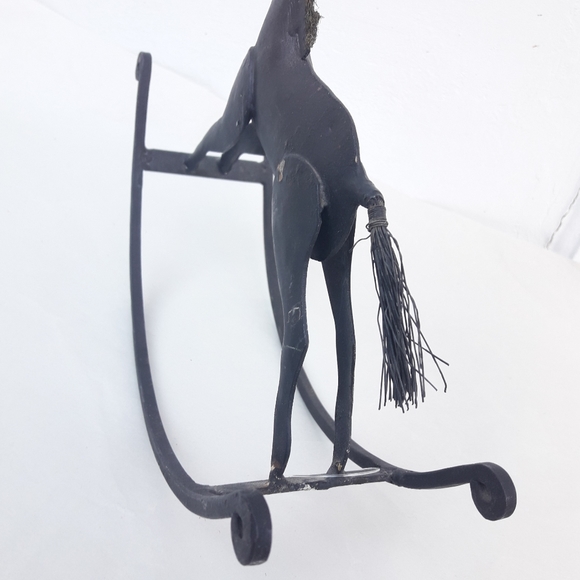 Vintage Metal Rocking Horse Home Decor  Vintage Display Toy Americana Folk Art - Picture 11 of 16
